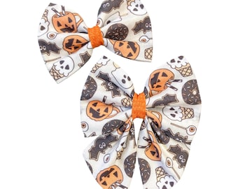 Halloween Candy Dog Bow Tie Or Sailor Bow, Spooky Cat Collar Bows, Pumpkin Bow