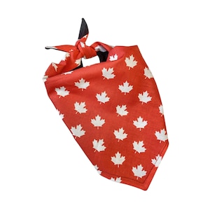 Red Maple Leaf Dog Bandana, Canada Day Pet Bandana