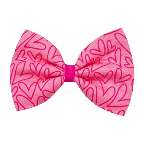 Valentine's Day Dog Bow Tie Pink Hearts Dog Bow Tie Red Etsy