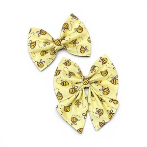 Bumble Bee Dog Bow Tie Or Sailor Bow, Yellow Cat Bow Tie, Dog Collar Bows