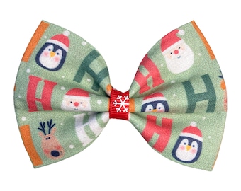 Christmas Dog Bow Tie, Holiday Dog Bows, Cat Bow Tie, Christmas Dog Collar Bow, Ho Ho Ho Dog Bow, Gift For Dogs, Pet Bows, Dog Bowtie