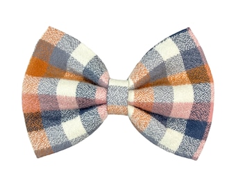 Plaid Dog Bow Tie, Cat Bow Tie, Tartan Bow For Dog Collar, Thanksgiving Dog Bow Tie