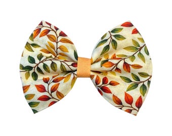 Autumn Leaves Dog Bow Tie, Fall Thanksgiving Cat Collar Accessory