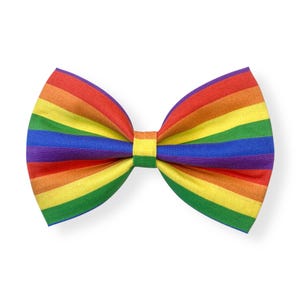 Rainbow Pride Bow Tie for Dogs & Cats, LGBTQ+ Pet Accessory, Rainbow Stripe Dog Bow Tie, Dog Collar Attachment, Pet Pride Outfit, Dog GIft
