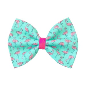 Flamingo Dog Bow Tie | Blue Dog Bow Tie | Dog Bow Ties | Cat Bow Tie | Summer Dog Bows | Dog Lover Gift By Paw Town
