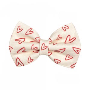 Valentines Day Dog Bow Tie, Red Heart Dog Bowtie, Cat Bow Ties,  Gift For Dogs, Holiday Pet Bows, Dog Collar Bow Tie, Valentines Day Dog