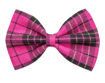 Dog Bow Tie | Pink Plaid Bow Tie | Cute Dog Collar Bow Tie | Dog Wedding Bow Tie | Dog Bow Ties | Cat Bow Tie By Paw Town