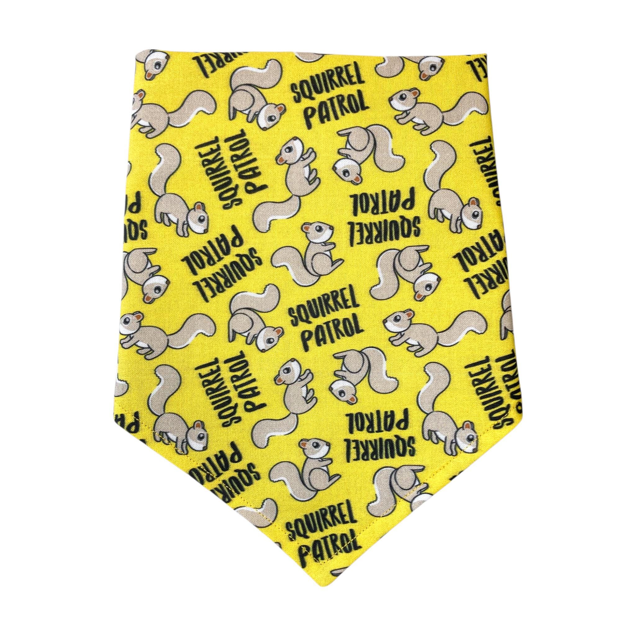 Yellow Dog Bandana, Squirrel Patrol Dog Bandanas, Funny Cat Bandana ...