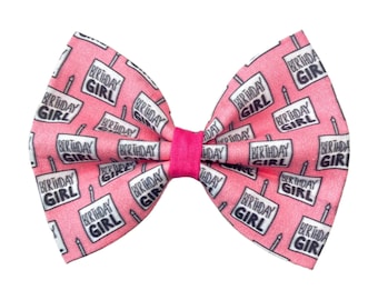 Birthday Dog Bow Tie | Girl Dog Bow Tie | Birthday Dog Gift | Pink Dog Bow | New Dog Gift | Bow Ties For Dogs | Dog Collar Bow Tie | Dog Bow