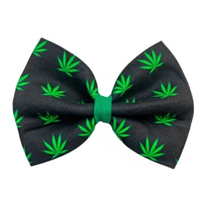 Weed Dog Bow Tie, 420 Dog Bowtie,  Pot Leaf Bows For Dogs, Marijuana Cat Bow Ties, Black Dog Bow Tie, Pet Bows, Gifts For Dogs
