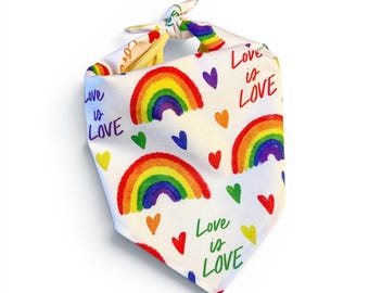 Pride Dog Bandana, Rainbow Bandanas For Dogs, Love Is Love Cat Bandana, Pride Month Pet Gift, LGBT Dog, Gift For Pets