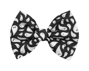 Halloween Ghost Dog Bow Tie, Spooky Bows For Cats, Handmade in Canada