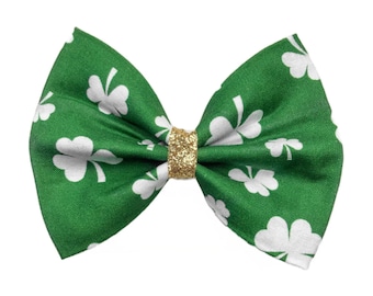 Shamrock Dog Bow Tie For St Patrick's Day, Cat Bow Tie, Green Dog Bow Tie, Dog Collar Bow Ties, Dog Bow Tie Or Cat Bow Tie, Dog Bows