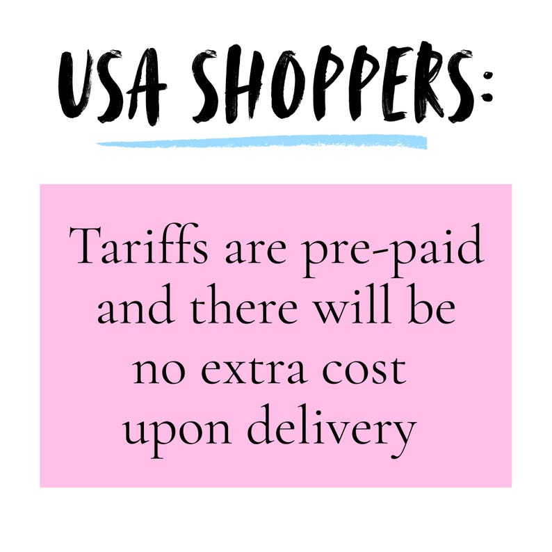 USA SHOPPERS: The required US tariffs are included in item prices. There will be no extra cost upon delivery. Canadian prices have remained the same, no extra cost added