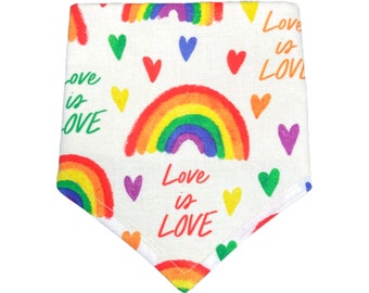 Pride Dog Bandana, Rainbow Bandanas For Dogs, Love Is Love Cat Bandana, Pride Month Pet Gift, LGBT Dog, Gift For Pets