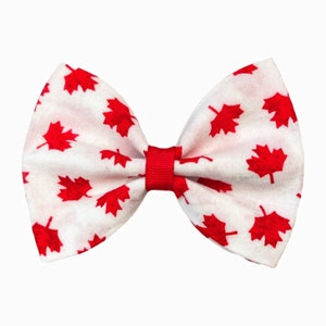 Dog Bow Tie | Canada Day Dog Bow Tie | Maple Leaf Dog Bow Tie | Red and White Canadian Bow | Canada Day Cat Bow tie By Paw Town
