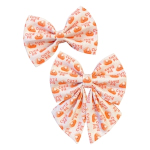 Thanksgiving Dog Bow Tie Or Sailor Bow, Cutie Pie Dog Collar Bows, Fall Cat Bow Ties