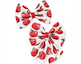 Apple Dog Bow Tie or Sailor Bow, Fruit Dog Collar Bow, Cat Bow Ties