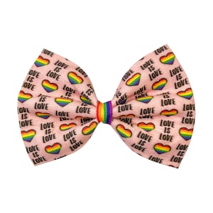 Love Is Love Dog Bow Tie, Rainbow Dog Bow Ties, Gay Pride Dog Bows, Rainbow Dog Bowtie, Gift For Dogs, Pride Month Doggie Bows, Rainbow Bows