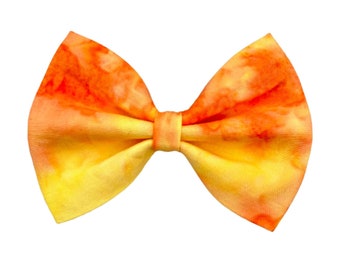 Dog Bow Tie Orange Tie Dye | Orange Dog Bow | Cat Bow Tie | Summer Dog Bowtie | Tie Dye Bow Tie