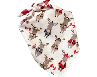 Pañuelo para perro o gato con diseño de alce canadiense, pañuelos para mascotas para el Día de Canadá.