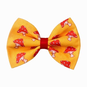 Mushroom Dog Bow Tie | Yellow Dog Bow Ties | Cute Dog Collar Bow Tie | Cat Bow Tie | Mustard Bow Ties For Dogs | Pet Bow Tie By Paw Town