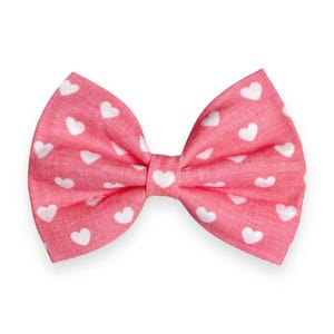 Pink Hearts Dog Bow Tie, Valentine&#39;s Day Dog Collar Bow, Cat Bow Tie, Pink Dog Bow Ties, Bow Ties For Dogs, Gift For Dogs, Dog Collar Bowtie