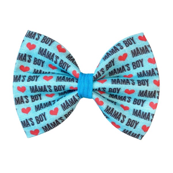 Mamas Boy Dog Bow Tie, Blue Bowtie For Dog Collar, Gift For Dog Mom, Cat Bows, Mothers Day Gifts