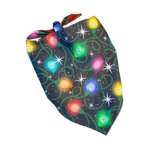 Christmas Dog Bandanas, Christmas Lights Bandanas For Dogs, Dog Scarf, Cat Bandana, Gift For Dog, Dog Bandana For Christmas, Holiday Bandana