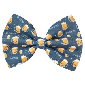 Beer Dog Bow Tie, Cat Bow Tie, Dog Accessories, Beer Lover Dog Bowtie, Blue Dog Bow, Dog Collar Bows, Gifts For Dogs, Doggie Bows