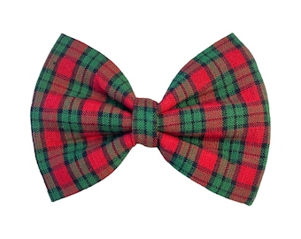 Christmas Plaid Dog Bow Tie, Red And Green Dog Bows, Cat Bow Tie, Christmas Pet Bow Tie, Dog Collar Bowtie, Gift For Dogs