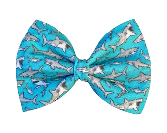 Shark Dog Bow Tie, Blue Bows For Dogs, Cat Bowtie, Ocean Jaws Bow Tie, Gift For Pet, Gift For Dog Lovers