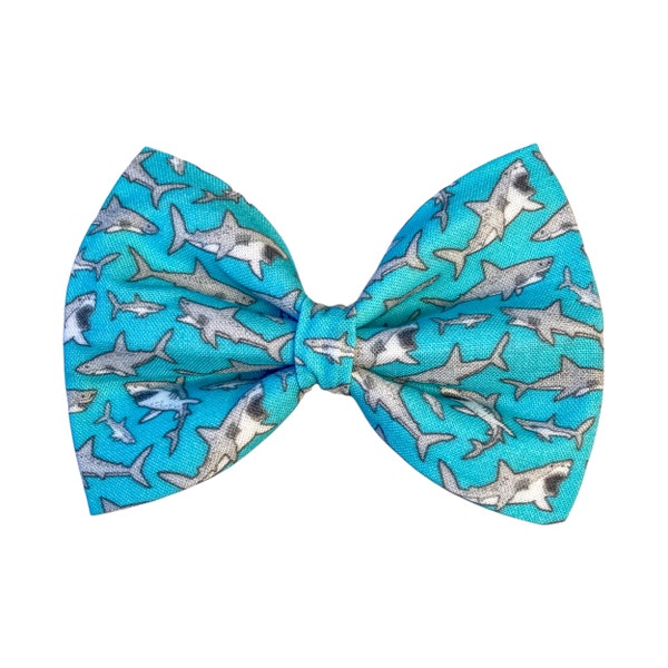 Shark Dog Bow Tie, Blue Bows For Dogs, Cat Bowtie, Ocean Jaws Bow Tie, Gift For Pet, Gift For Dog Lovers