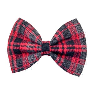 Dog Bow Tie | Grey Plaid Dog Bow Ties | Dog Collar Bow Tie | Pet Bow Tie | Cat Bow Tie | Plaid Bow Tie | Bow Tie For Dogs | Wedding Bows
