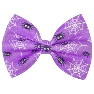 Halloween Spider Web Dog Bow Tie, Spooky Purple Cat Collar Bows