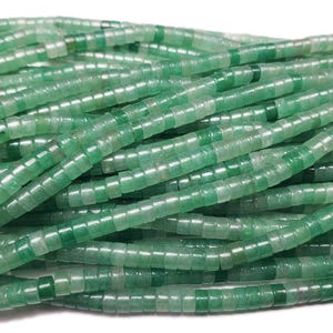 Natural 2x4mm Green Aventurine Smooth Heishi Beads Genuine Gemstone