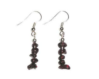 Natural 1 3/4 Inches Long Pack Of 5 Pairs Garnet Earrings Genuine Gemstone