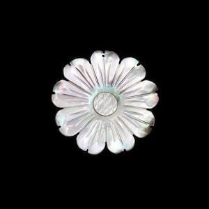 40mm Black Sea Shell Sunflower Pendant Genuine Natural Gemstone