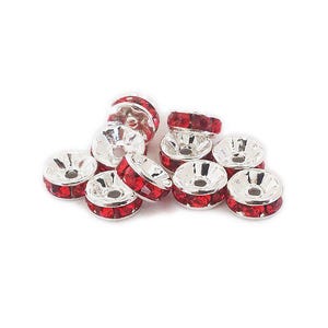 Natural 4x8mm Pack Of 50 Ruby Color Cubic Zirconia "Cz" Spacer Beads Genuine Gemstone