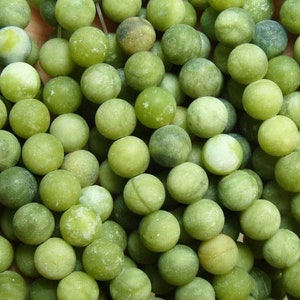Natural 10mm 15.5 Inches Taiwan Green Jade Matte Round Beads Genuine Gemstone