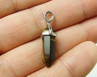 12x31mm Pack Of 3 Tiger Eye Tapered Pendant Genuine Natural Gemstone