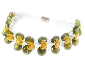 7 Inches Cz Green Fashion Bracelet