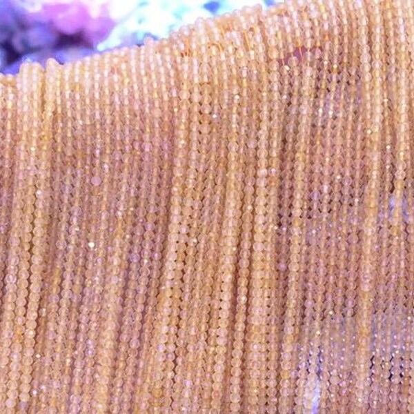 Natural 3mm 15.25" Finely Cut Citrine Faceted Round Genuine Gemstone