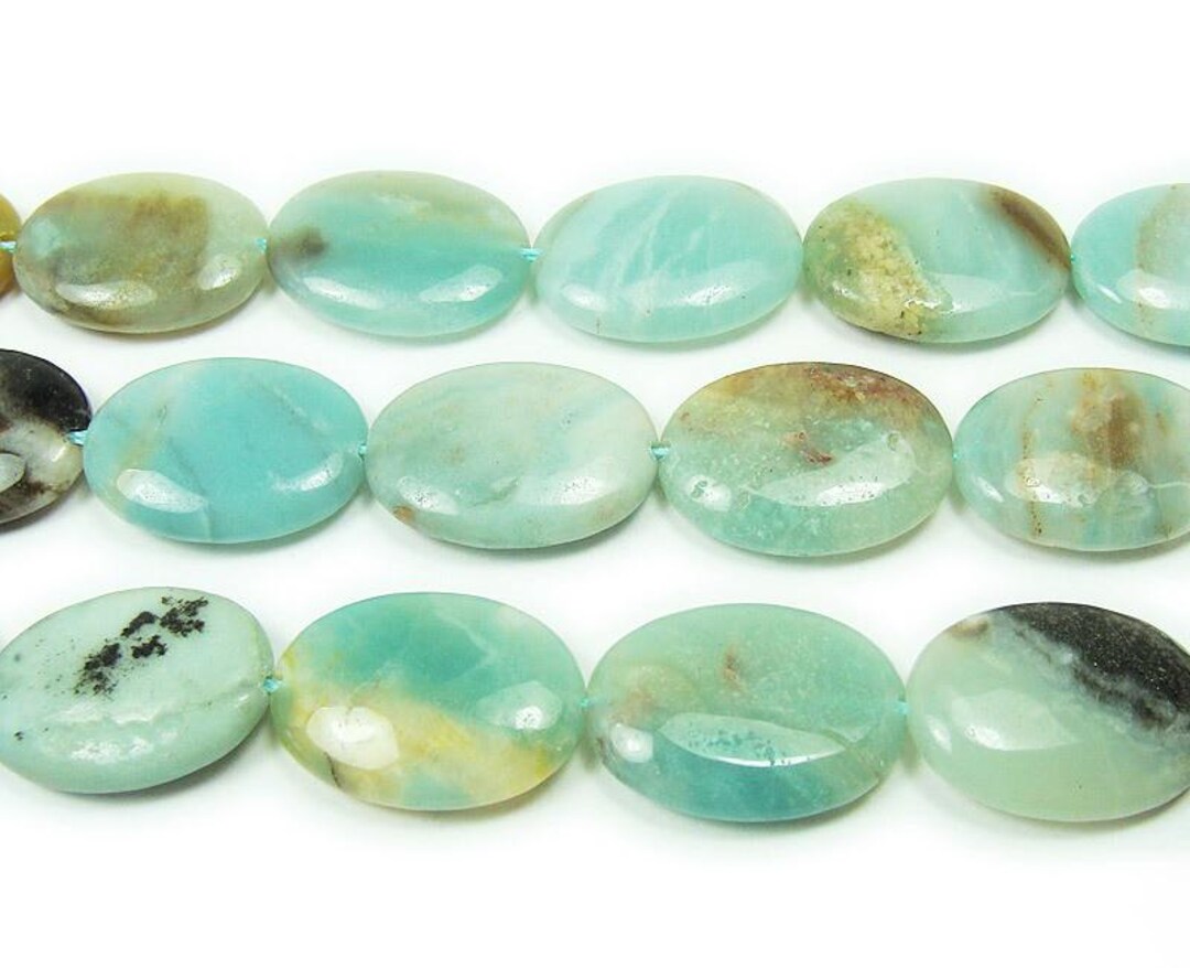 Natural 15x20mm Multi Amazonite Natural Oval Beads Genuine Gemstone - Etsy