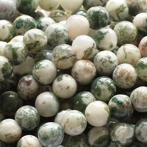 Natural 10mm 15.5 Inches Tree Agate Round Beads Genuine Gemstone