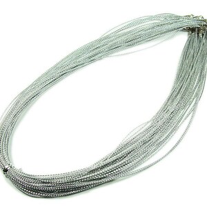 18" With 2" Extension Chain Pack Of 10 Silver 5-String Necklaces