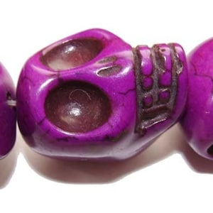 Natural 23x30mm Priced For One Piece Purple Howlite Skull Pendant Genuine Gemstone
