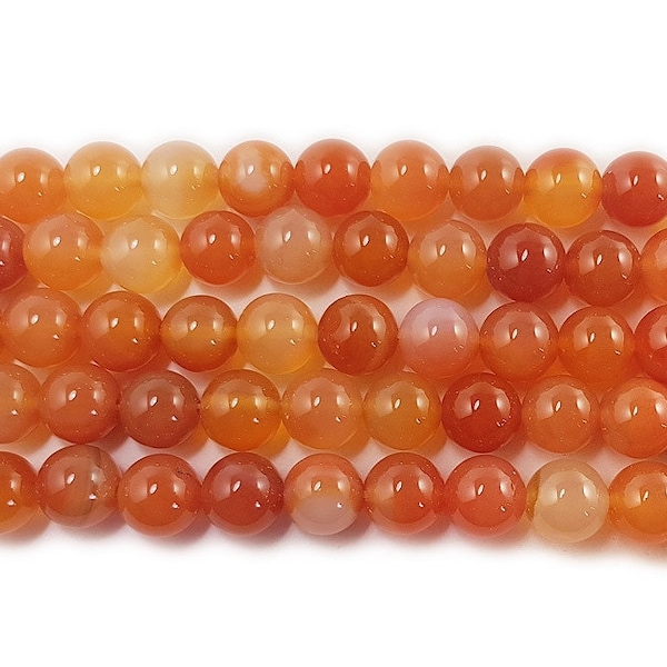 Natural 6mm Multi Color Carnelian Round Beads Genuine Gemstone