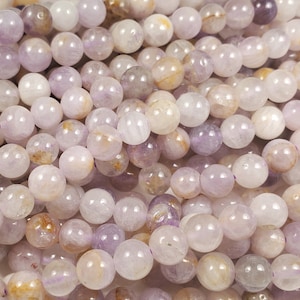 Natural 6mm Lavender Amethyst Smooth Round Beads Genuine Gemstone