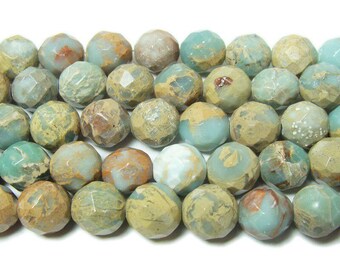 Natural 10mm Snake Skin Jasper Faceted Round Beads Genuine Gemstone